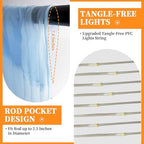 10x10ft Baby Blue Tulle Backdrop Curtain with String Lights, Wrinkle-Free Sheer Baby Shower Backdrop for, alternate view 6