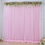 10x10ft Baby Pink Tulle Backdrop Curtain for Parites, Sheer Photo Backdrop Drpaes for Wedding Baby Shower Bridal