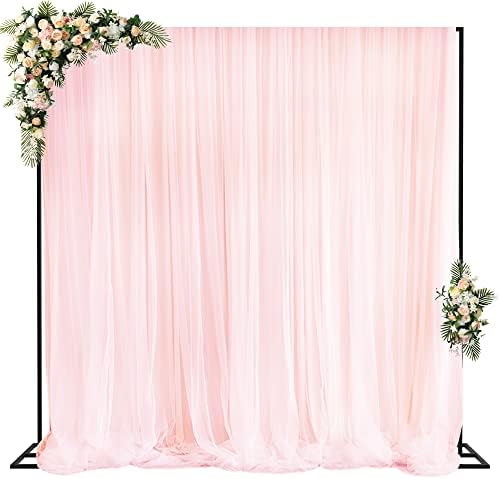 10x10ft Backdrop Stand Heavy Duty Black Adjustable Pipe and Drape in 10x10ft