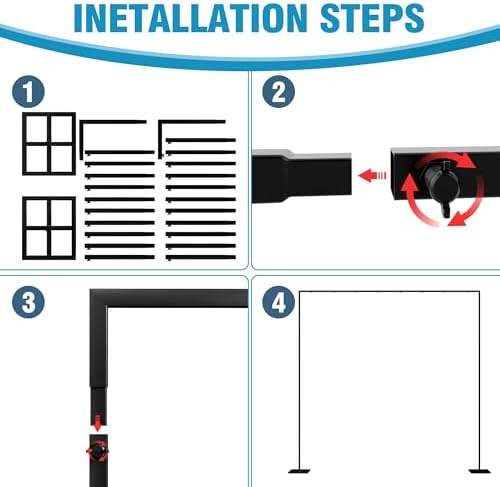 10x10ft Backdrop Stand Heavy Duty Black Adjustable Pipe and Drape in 10x10ft, alternate view 4