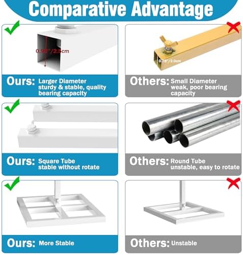 10x10ft Backdrop Stand Heavy Duty White Adjustable Pipe and Drape in 10x10ft, alternate view 3