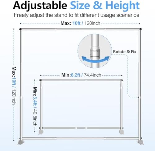 10x10FT Banner Stand, Heavy Duty Step and Repeat Stand, Silver in 10x10FT in Silver, alternate view 2