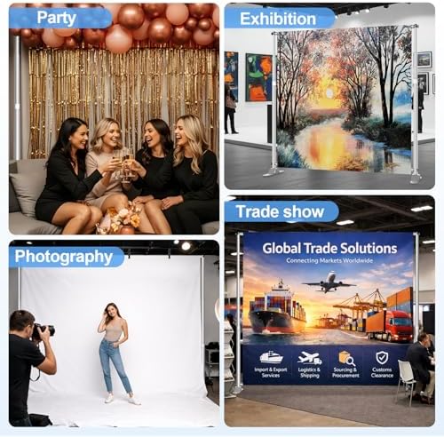10x10FT Banner Stand, Heavy Duty Step and Repeat Stand, Silver in 10x10FT in Silver, alternate view 6