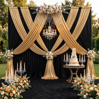 10x10FT Black Backdrop Curtains, 2 Panels 5x10FT Wrinkle-Free Polyester Drapes, Photo Backdrop for Wedding Party, alternate