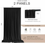 10x10FT Black Backdrop Curtains, 2 Panels 5x10FT Wrinkle-Free Polyester Drapes, Photo Backdrop for Wedding Party, alternate