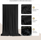 10x10FT Black Backdrop Curtains, 2 Panels 5x10FT Wrinkle-Free Polyester Drapes, Photo Backdrop for Wedding Party, alternate