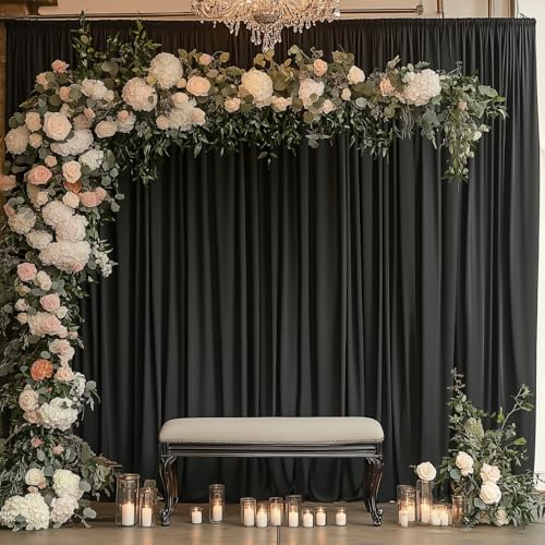 10x10FT Black Backdrop Curtains for Parties Wrinkle Free Black Curtains Backdrop Drapes Soft Fabric Decoration, alternate