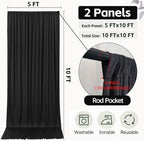 10x10FT Black Backdrop Curtains for Parties Wrinkle Free Black Curtains Backdrop Drapes Soft Fabric Decoration, alternate