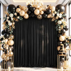 10x10FT Black Backdrop Curtains for Wedding Parties, Ultra Drapey & Silky Drapes for Backdrop Skin-Friendly &