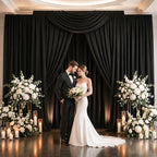 10x10FT Black Backdrop Curtains for Wedding Parties, Ultra Drapey & Silky Drapes for Backdrop Skin-Friendly &, alternate view