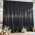 10x10ft Black Glitter Backdrop Curtain for Parties, Wrinkle Free Satin Photo Backdrop Drapes 2 Panels 5x10FT