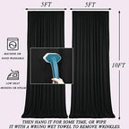 10x10ft Black Polyester Backdrop Curtain 2 Panels Party Wedding in 5x10FT 2pcs in Black, alternate view 3
