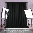 10x10ft Black Polyester Backdrop Curtain 2 Panels Party Wedding in 5x10FT 2pcs in Black, alternate view 6