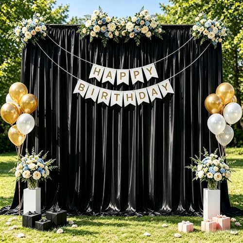 10x10ft Black Sequin Backdrop Curtains Wrinkle Free Drapes Halloween Photo in 10x10ft, alternate view 5