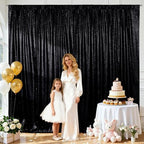 10x10ft Black Sequin Backdrop for Photography Shimmer in 10FT x 10FT in Black, alternate view 3