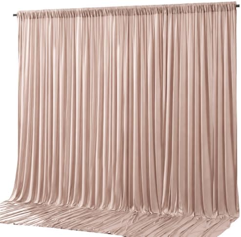 10x10ft Blush Nude Backdrop Curtain Panels for Parties - Wrinkle Free Polyester Photo Curtain Backdrop Wedding