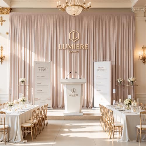 10x10ft Blush Nude Backdrop Curtain Panels for Parties - Wrinkle Free Polyester Photo Curtain Backdrop Wedding, alternate