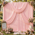 10x10ft Blush Pink Backdrop Curtains, Wrinkle Free Fabric Drapes for Backdrop, Blush Pink Photo Backdrop Drapes
