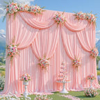 10x10ft Blush Pink Backdrop Curtains, Wrinkle Free Fabric Drapes for Backdrop, Blush Pink Photo Backdrop Drapes, alternate
