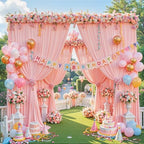 10x10ft Blush Pink Backdrop Curtains, Wrinkle Free Fabric Drapes for Backdrop, Blush Pink Photo Backdrop Drapes, alternate