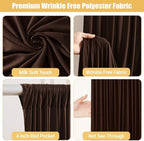 10x10ft Brown Backdrop Curtains with Lights String for Parties, 2 Panels in 5'(W) x 10'(H), 2 panels in Brown, alternate view