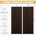 10x10ft Brown Backdrop Curtains with Lights String for Parties, 2 Panels in 5'(W) x 10'(H), 2 panels in Brown, alternate view