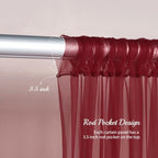 10x10ft Burgundy Tulle Backdrop Curtain with Lights String for Parites, Sheer Backdrop Curtains for Wedding Baby, alternate