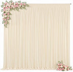 10x10ft Champagne Backdrop Curtain for Parties, Wrinkle Free Fabric Wedding Backdrop Curtain, Photo Backdrop, alternate view