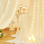 10x10ft Champagne Backdrop Curtains with Lights String for Parties,2 Panels in 5'(W) x 10'(H), 2 panels in, alternate view 5