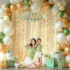 10x10ft Champagne Tulle Backdrop Curtains with Lights String for Parties, Wrinkle Free Sheer Curtain Wedding, alternate view