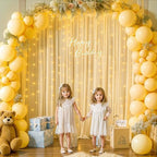 10x10FT Champagne Wrinkle Free Backdrop Curtains with Lights String for Parties - Photo Curtain Backdrop with, alternate view