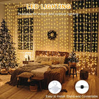 10x10Ft Curtain Lights 300 LED Dual Color Changing Lights with Timer Remote in 10x10Ft, alternate view 3