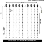 10x10Ft Curtain Lights 300 LED Dual Color Changing Lights with Timer Remote in 10x10Ft, alternate view 4