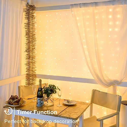 10x10Ft Curtain Lights 300 LED Dual Color Changing Lights with Timer Remote in 10x10Ft, alternate view 6