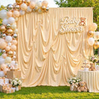 10x10ft Dark Champagne Backdrop Curtain Wrinkle Free Photo Backdrop Drapes for Wedding Party Birthday Baby, alternate view 2