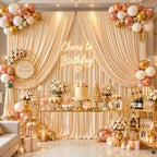 10x10ft Dark Champagne Backdrop Curtain Wrinkle Free Photo Backdrop Drapes for Wedding Party Birthday Baby, alternate view 4