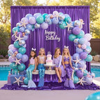 10x10FT Dark Purple Sequin Backdrop Curtains for Hallowen Party in 10x10FT