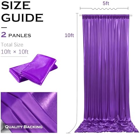 10x10FT Dark Purple Sequin Backdrop Curtains for Hallowen Party in 10x10FT, alternate view 6