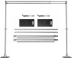 10x10ft Double Backdrop Stand, Heavy Duty Pipe and Drape, Adjustable Double Rod Back Drop Stand with Handle