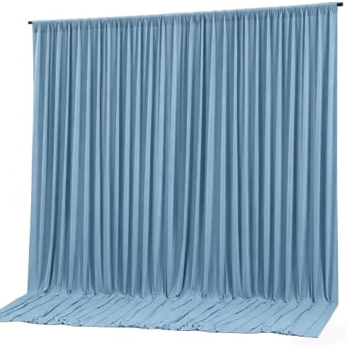 10x10ft Dusty Blue Backdrop Curtain Panels for Parties - Wrinkle Free Polyester Photo Curtain Backdrop Wedding