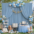 10x10ft Dusty Blue Backdrop Curtains for Wedding Parties Wrinkle Free Blue Curtains Photo Backdrop Drapes for, alternate view