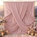 10x10ft Dusty Pink Backdrop Curtains for Parties, 2 Panels 5x10ft Wrinkle-Free Polyester Background Curtains for