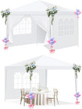 10x10FT Event Canopy Party Tent for 8-12 People with 4 Removable Sidewalls, 2 Zipper Doors, 8 Ropes and 16