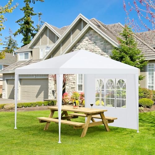 10x10FT Event Canopy Party Tent for 8-12 People with 4 Removable Sidewalls, 2 Zipper Doors, 8 Ropes and 16, alternate view 2