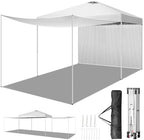 10x10ft Ez Pop Up Canopy, Portable Instant Canopy Tent with 2pcs SideWalls and 4pcs Camping Upright Poles for