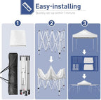 10x10ft Ez Pop Up Canopy, Portable Instant Canopy Tent with 2pcs SideWalls and 4pcs Camping Upright Poles for, alternate view