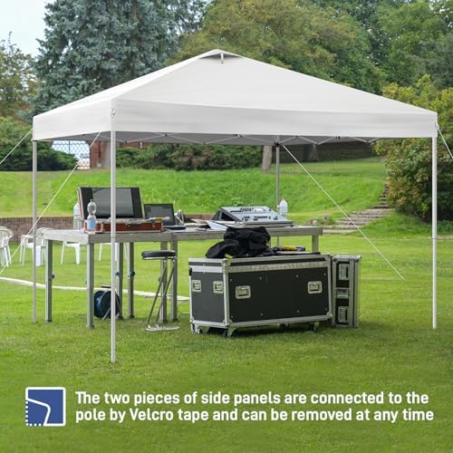 10x10ft Ez Pop Up Canopy, Portable Instant Canopy Tent with 2pcs SideWalls and 4pcs Camping Upright Poles for, alternate view
