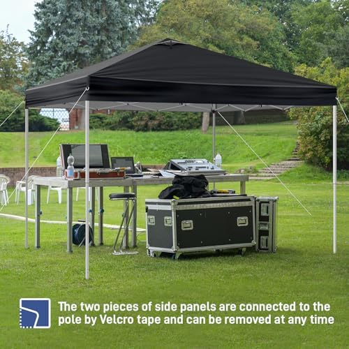 10x10ft Ez Pop Up Canopy, Portable Instant Canopy Tent with 2pcs SideWalls and 4pcs Camping Upright Poles for, alternate view