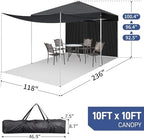 10x10ft Ez Pop Up Canopy, Portable Instant Canopy Tent with 2pcs SideWalls and 4pcs Camping Upright Poles for, alternate view