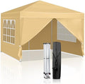 10x10ft Ez Pop Up Canopy Tent with 4 SideWalls Yellow in 10x10ft